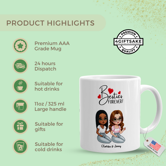 Besties Forever - Double Sided Personalized Mug