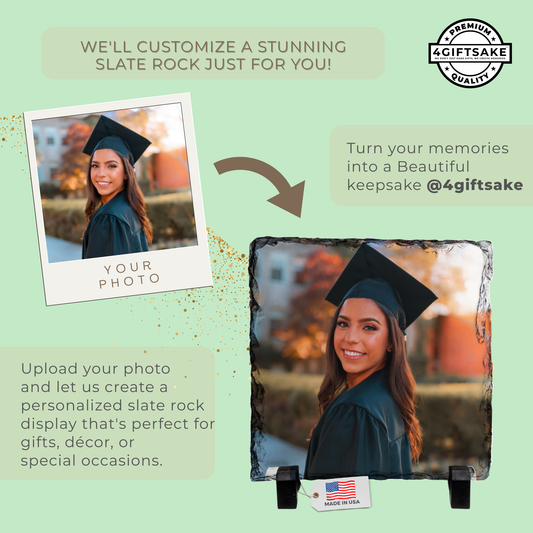 Grad-Slate - Fully Customizable Stone Plaque Frame For Graduates