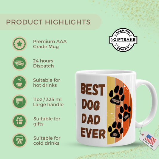 Best Dog Dad Ever! - Double Sided Personalized Mug