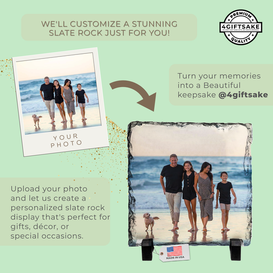 Family-Slate - Fully Customizable Stone Plaque Frame For Your Family