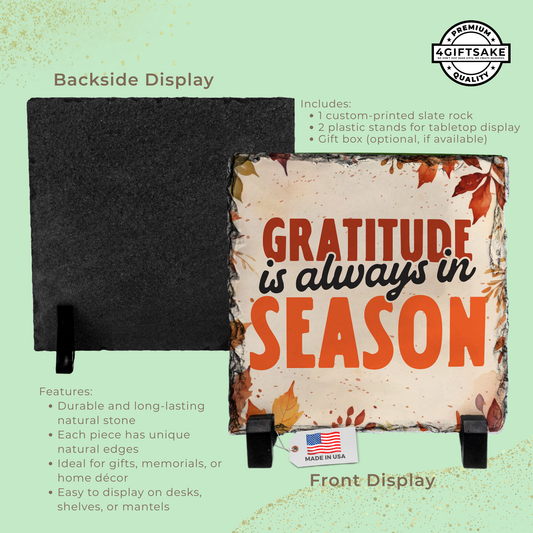 Gratitude is Always in Season - Seasonal Stone Plaque For Fall
