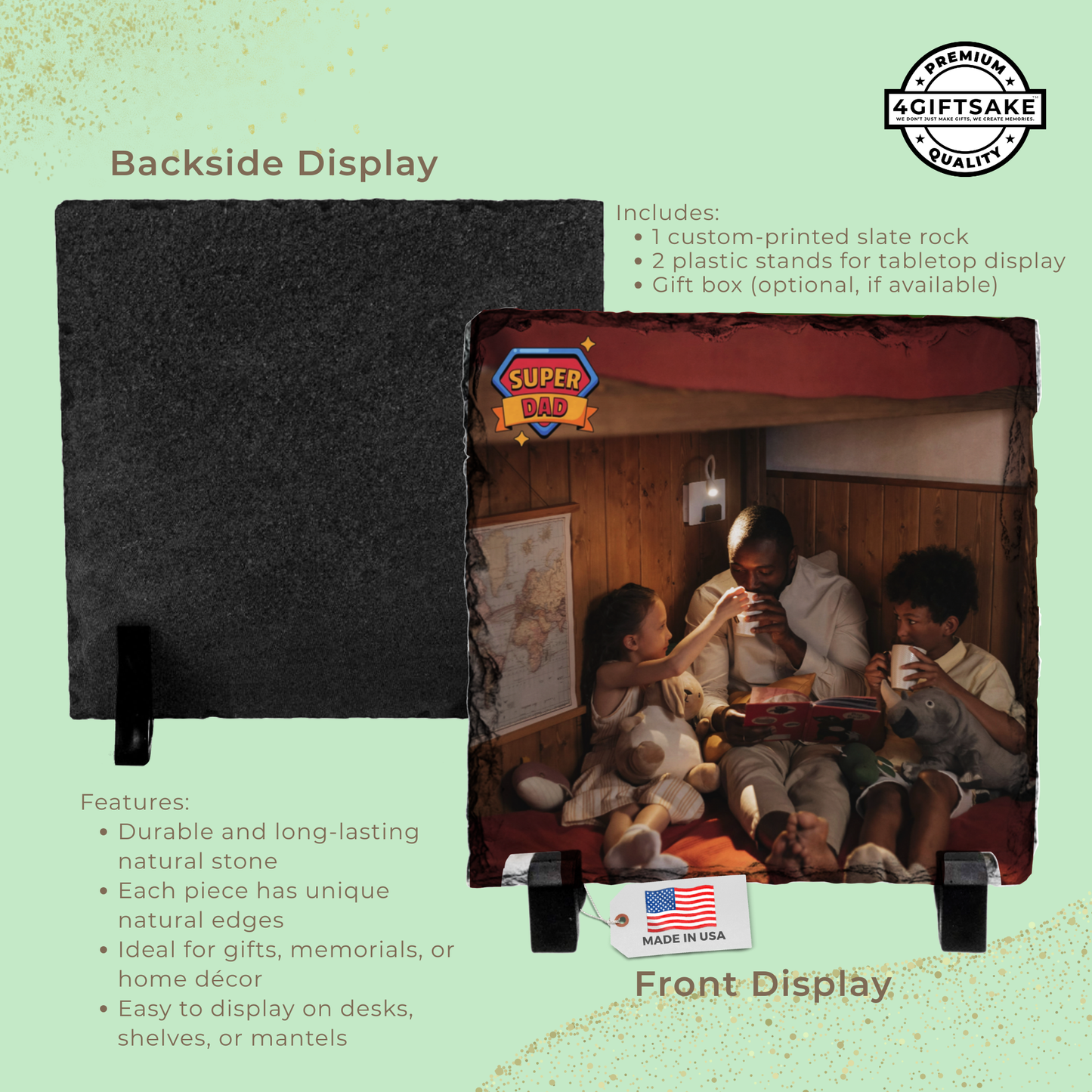 Dad-Slate - Fully Customizable Stone Plaque For Dads