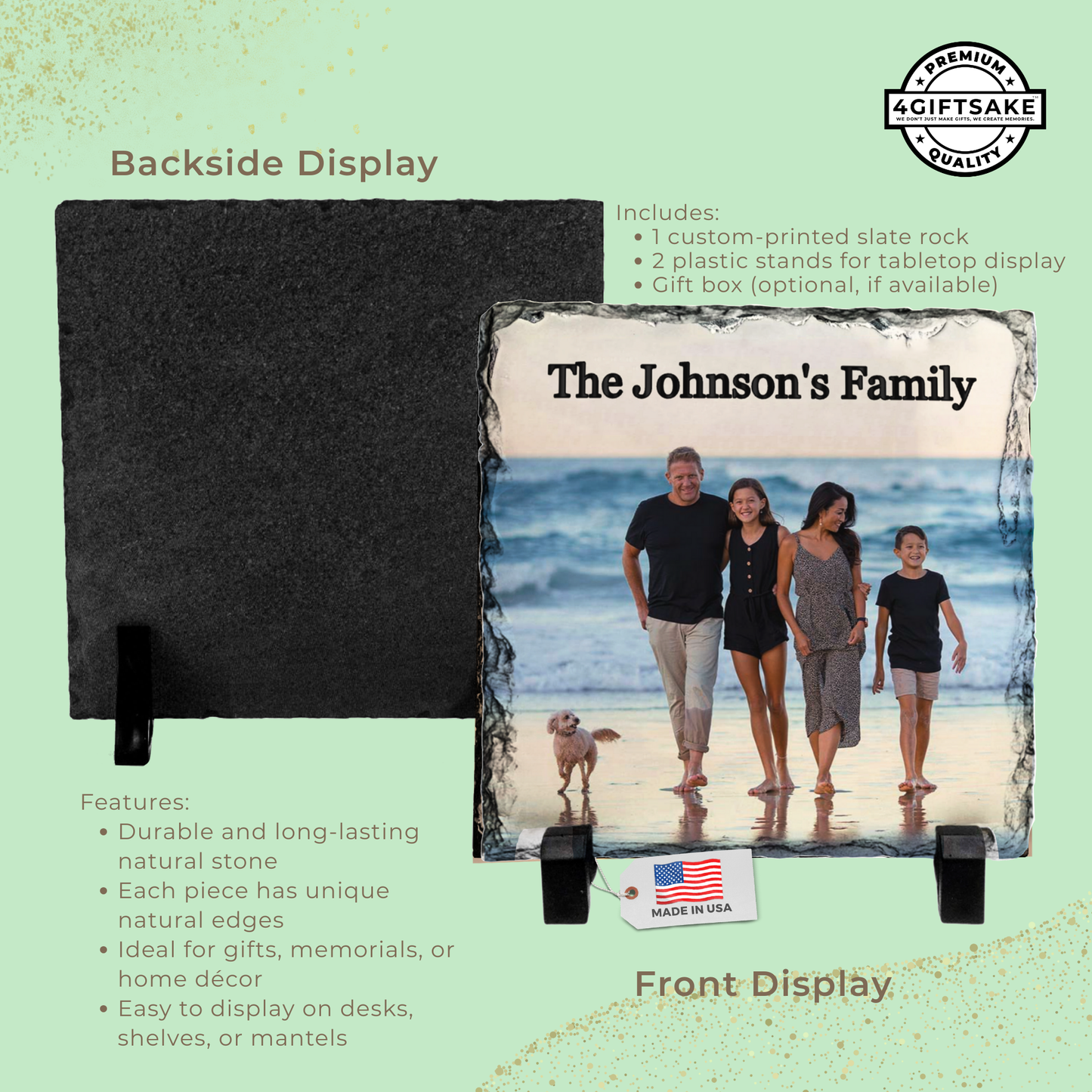 Family-Slate - Fully Customizable Stone Plaque Frame For Your Family