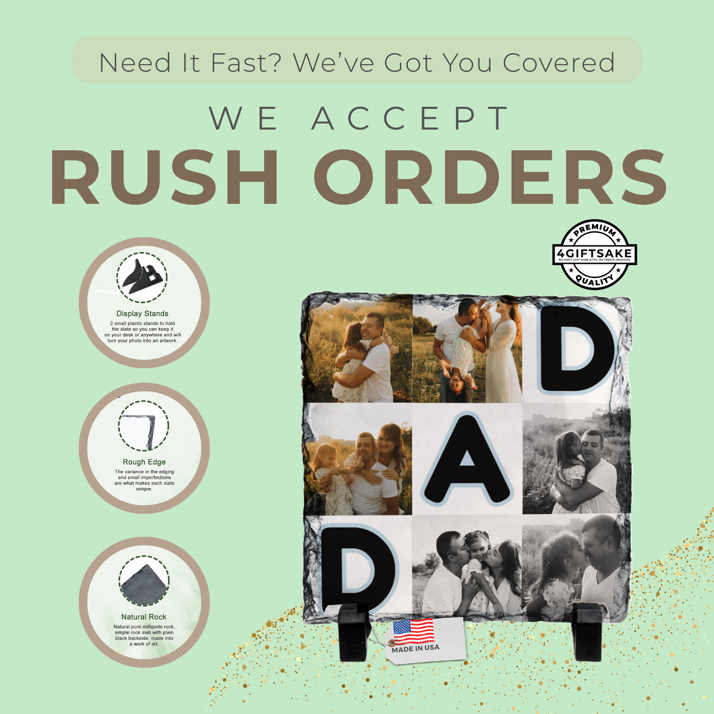 Dad-Slate - Fully Customizable Stone Plaque For Dads
