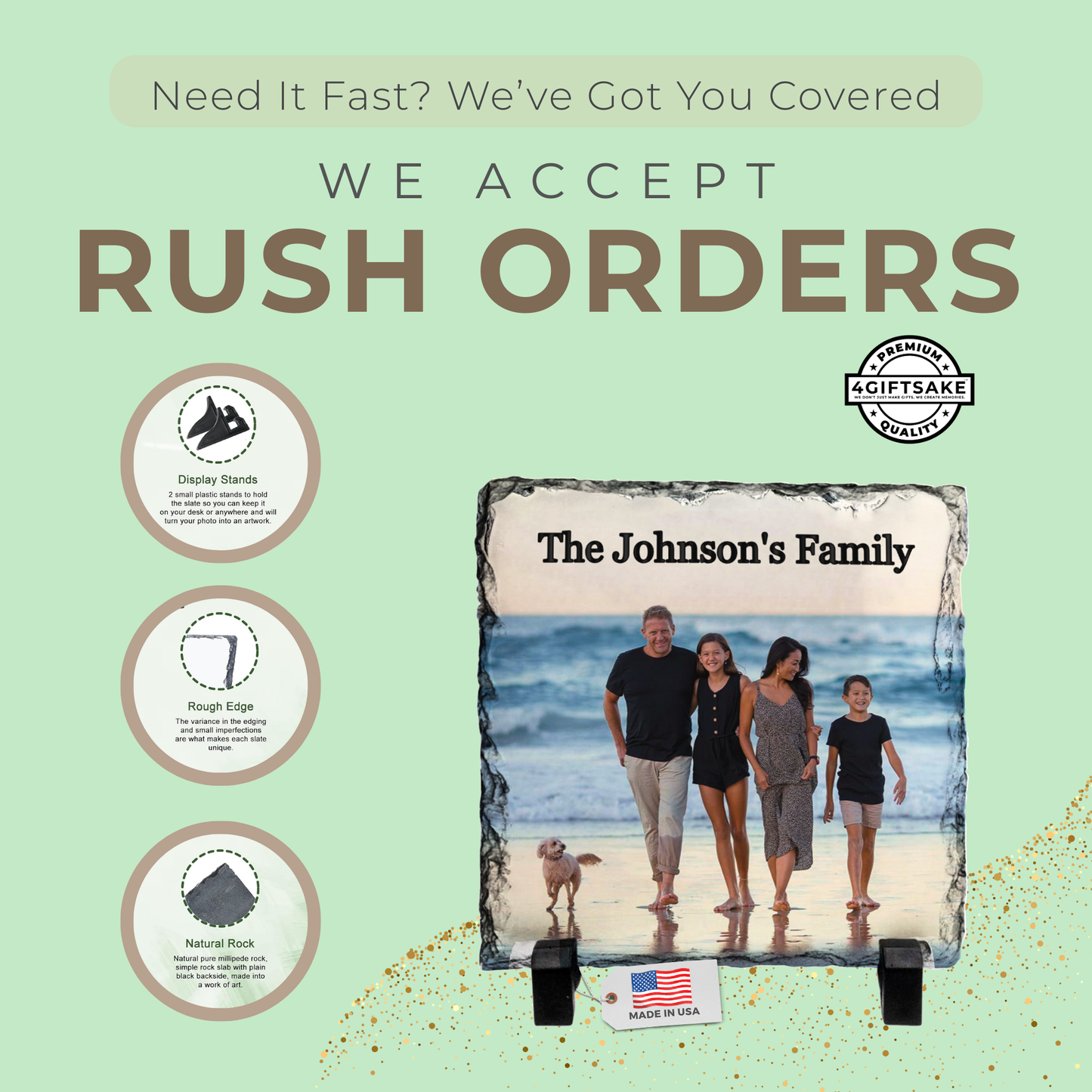 Family-Slate - Fully Customizable Stone Plaque Frame For Your Family