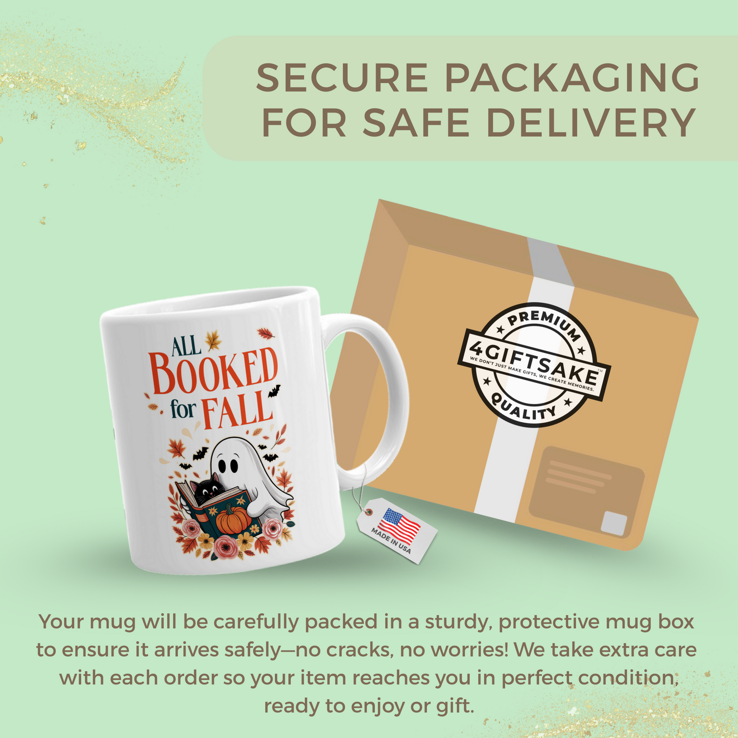 All Booked for Fall - Seasonal Themed Double Sided Personalized Mug for Fall and Halloween