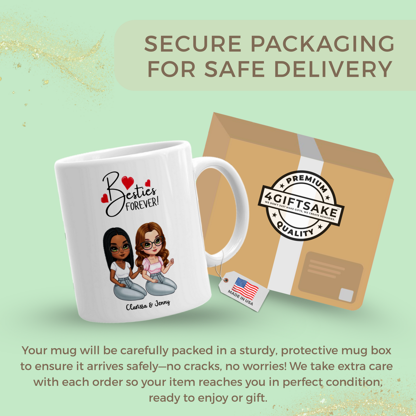 Besties Forever - Double Sided Personalized Mug