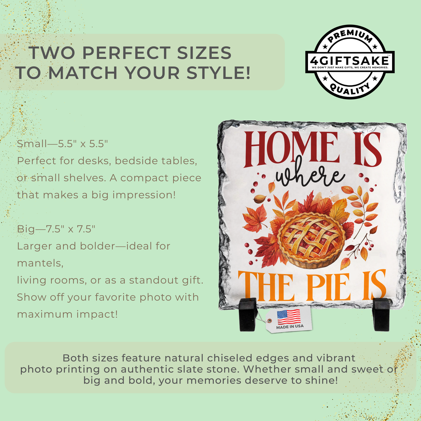 Home Is Where The Pie Is - Seasonal Stone Plaque For Fall