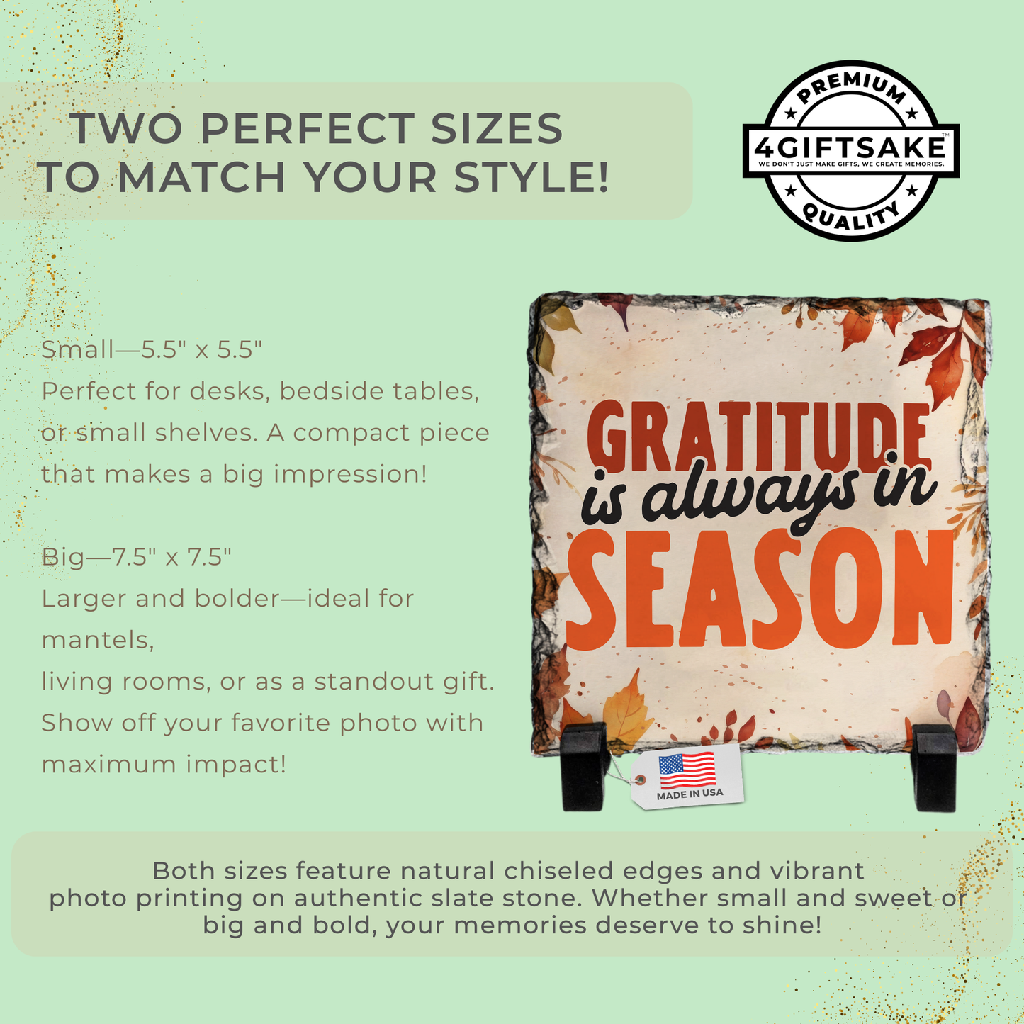 Gratitude is Always in Season - Seasonal Stone Plaque For Fall
