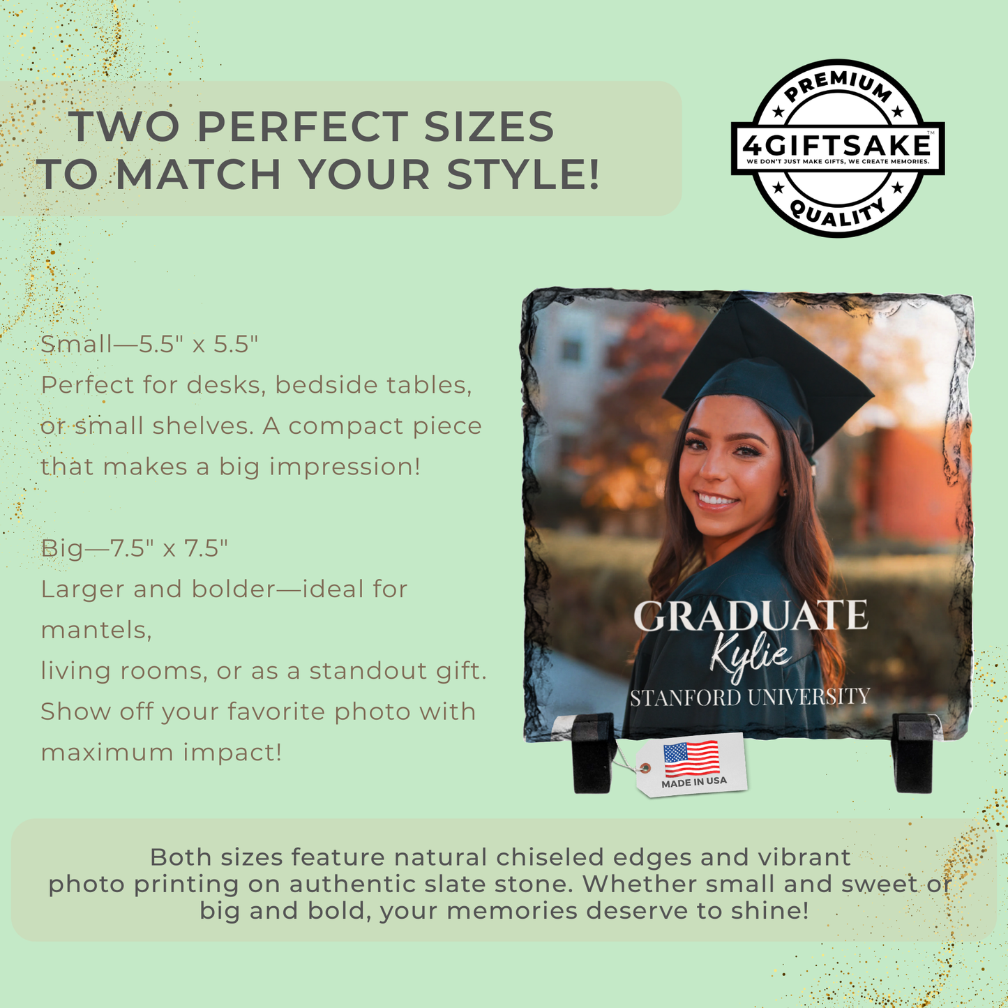 Grad-Slate - Fully Customizable Stone Plaque Frame For Graduates