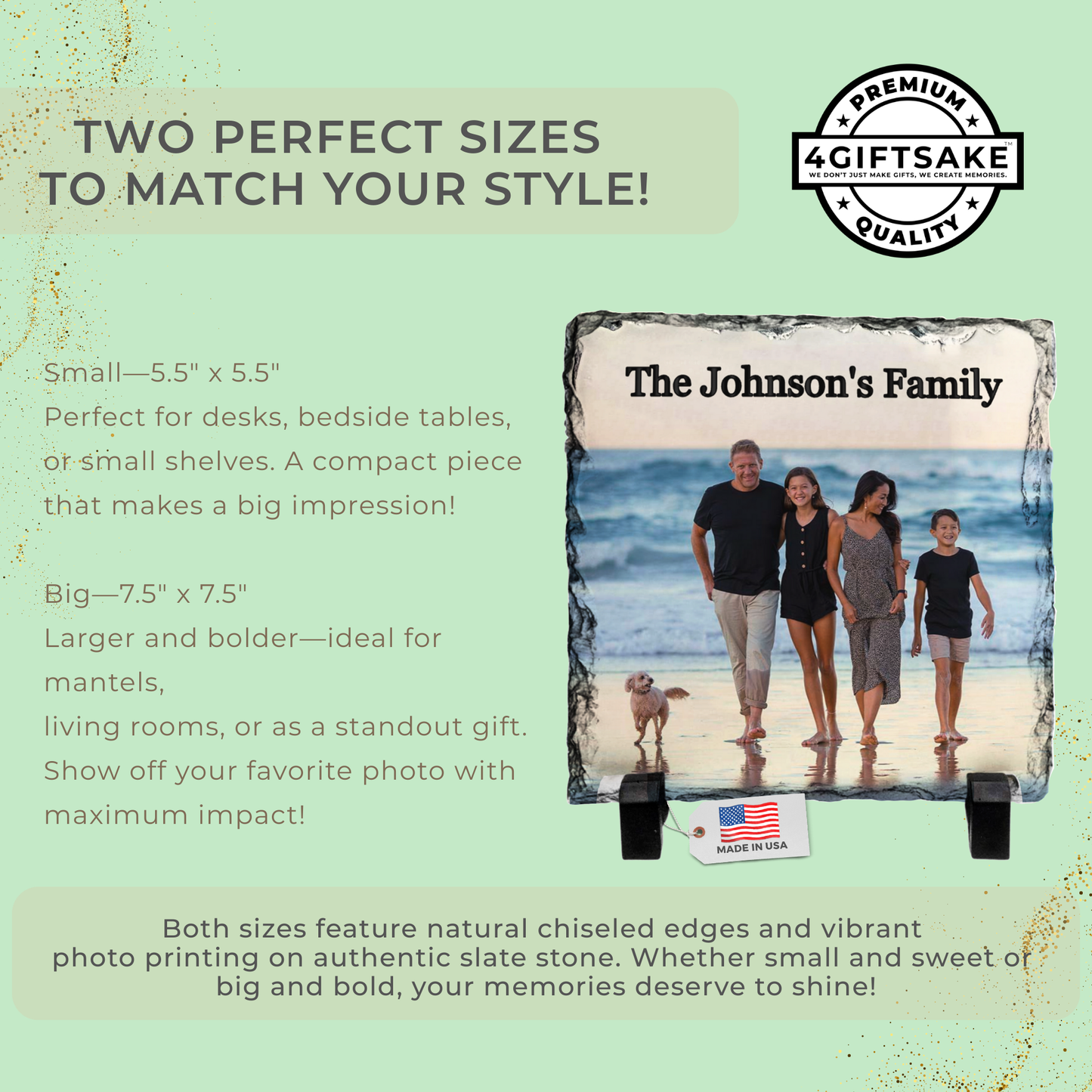 Family-Slate - Fully Customizable Stone Plaque Frame For Your Family