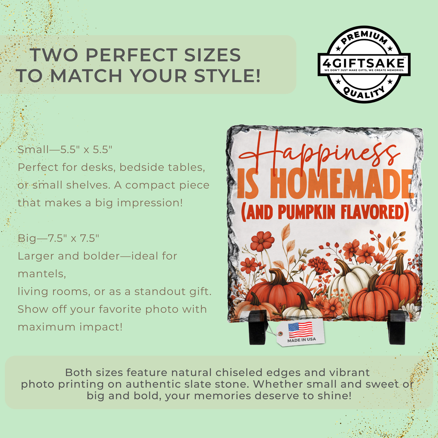 Happiness is in Homemade (And Pumpkin Flavored) - Seasonal Stone Plaque For Fall