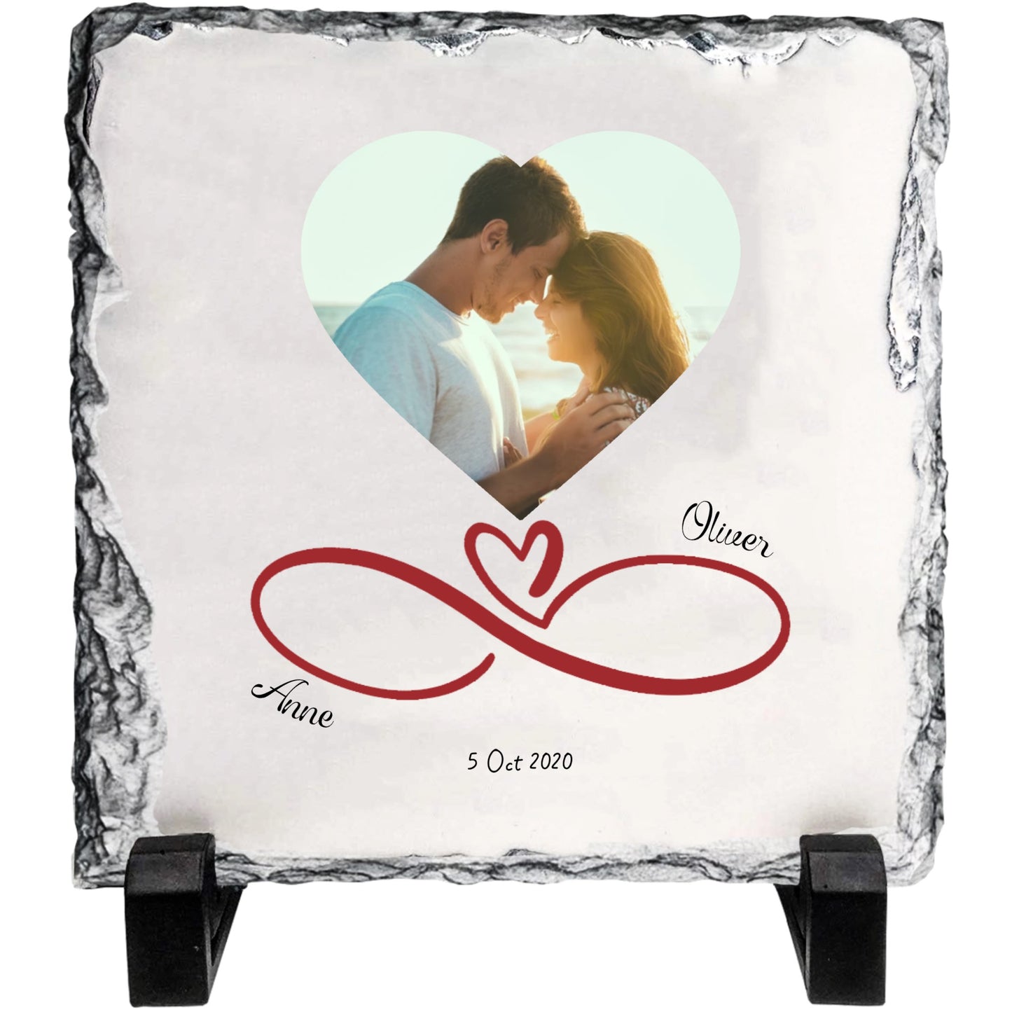 Infinity Love-Slate – Fully Customizable Stone Plaque Frame for Couples – Valentine’s Day Gift