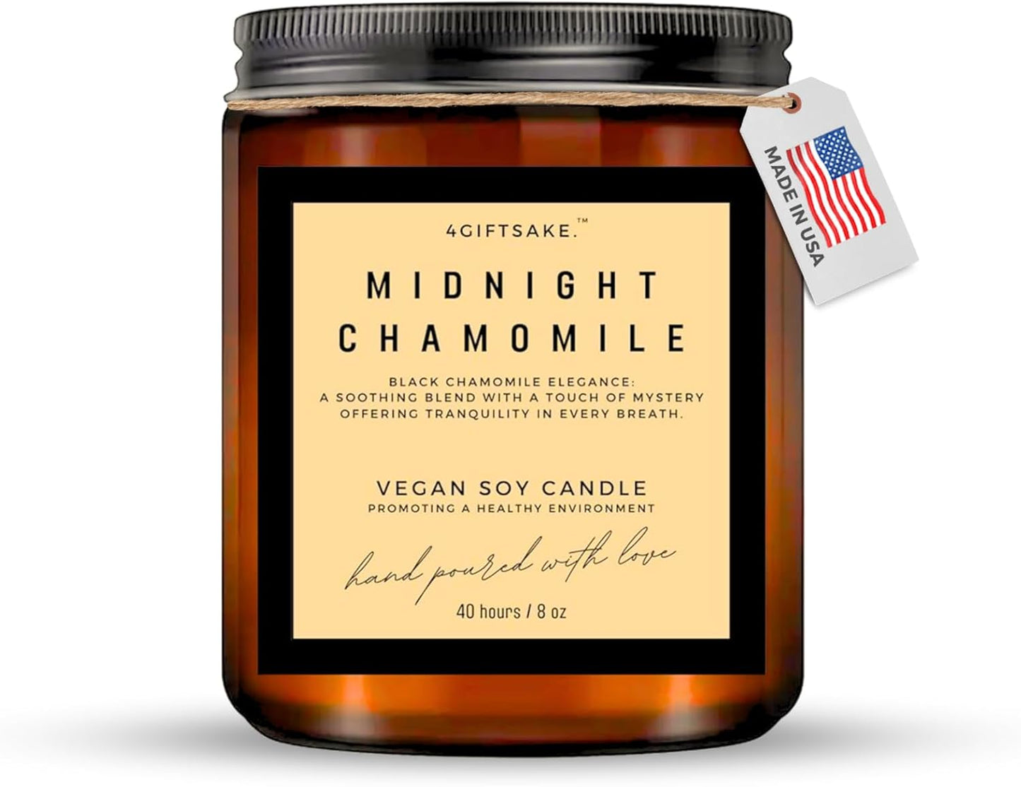 Midnight Chamomile - 8oz Hand-made Scented Candle by 4Giftsake