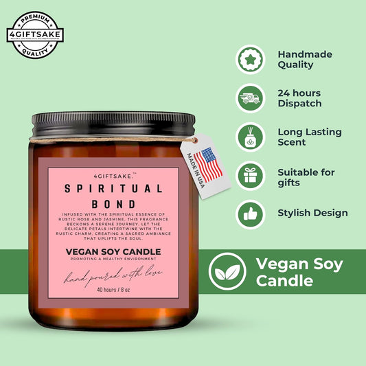 Spiritual Bond - 8oz Hand-made Scented Candle by 4Giftsake