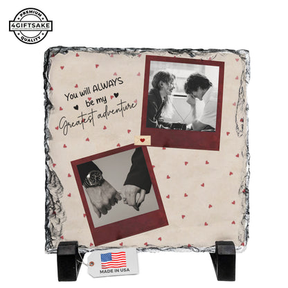 Personalized Couple Photo Rock Slate Plaque – Custom Couple Photo