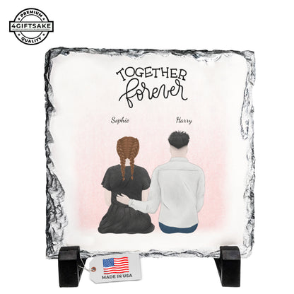 Valentine’s Day Personalized Couple Rock Slate – Romantic Custom Stone Plaque Gift