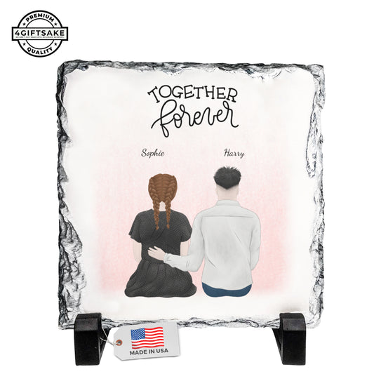 Valentine’s Day Personalized Couple Rock Slate – Romantic Custom Stone Plaque Gift