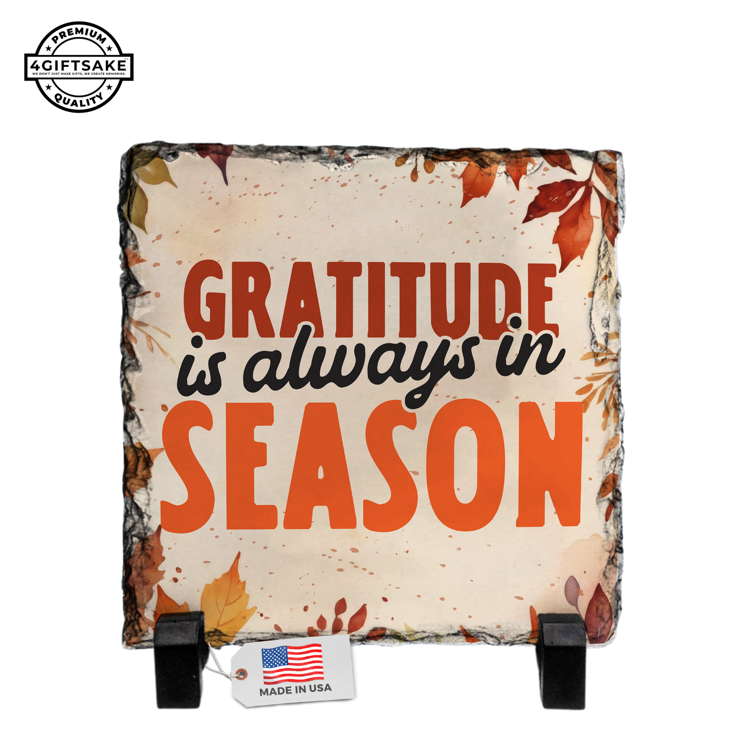 Gratitude is Always in Season - Seasonal Stone Plaque For Fall