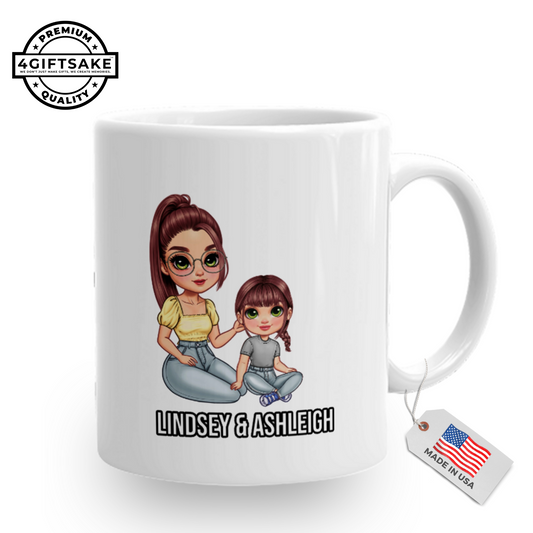 Pink Bow Custom Appreciation Gift - Fully Customized Double Sided Mug