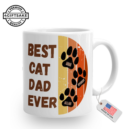 Best Cat Dad Ever - Double Sided Personalized Mug