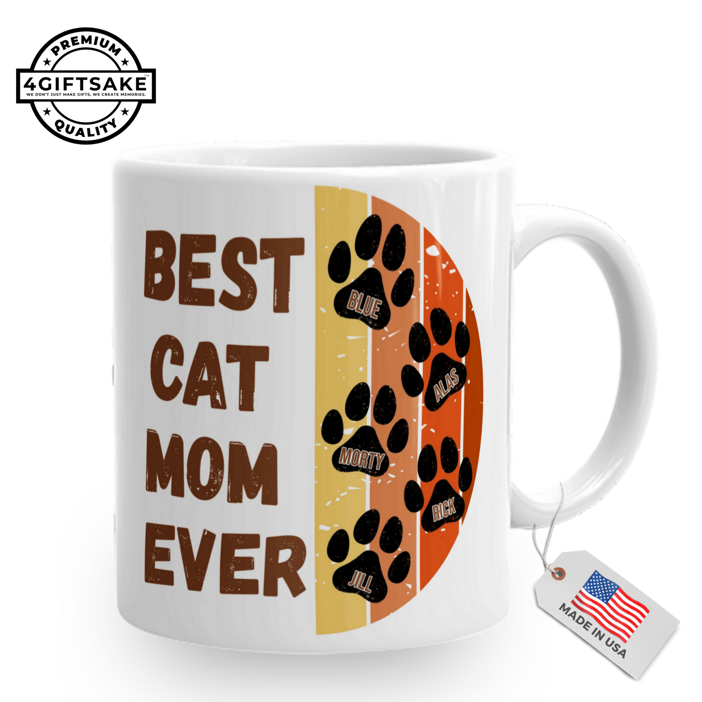 Best Cat Mom Ever - Double Sided Personalized Mug