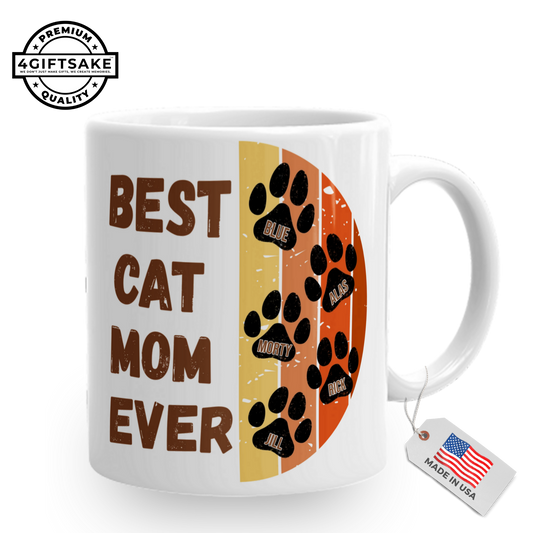 Best Cat Mom Ever - Double Sided Personalized Mug