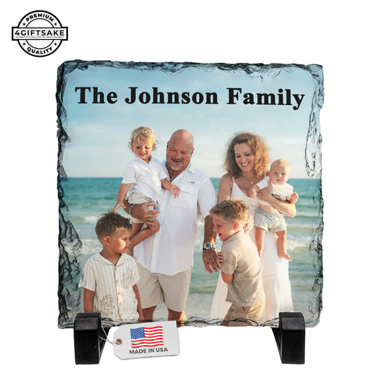 Family-Slate - Fully Customizable Stone Plaque Frame For Your Family