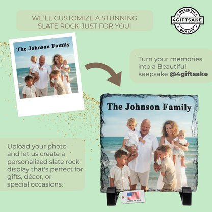 Family-Slate - Fully Customizable Stone Plaque Frame For Your Family