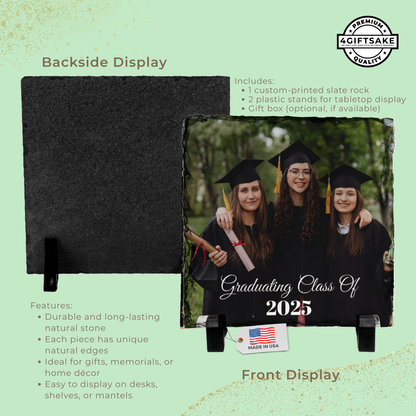 Grad-Slate - Fully Customizable Stone Plaque Frame For Graduates