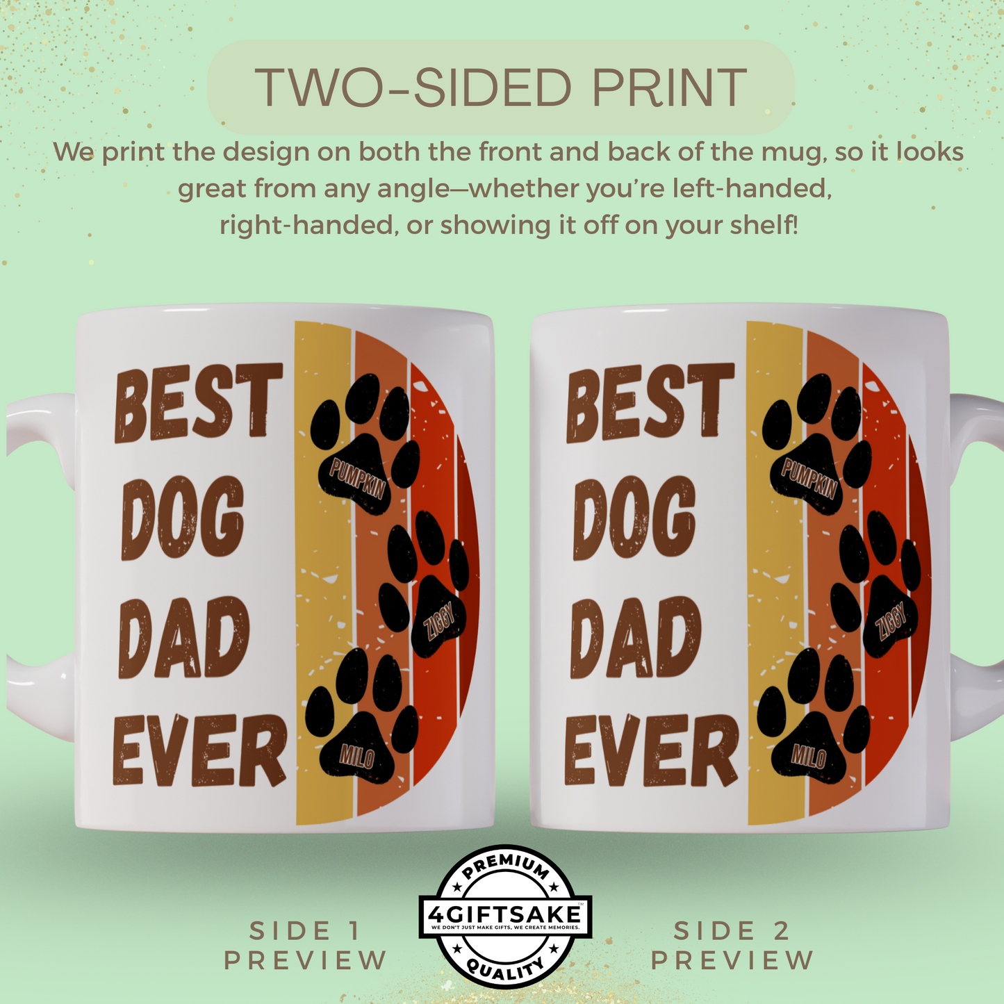 Best Dog Dad Ever! - Double Sided Personalized Mug