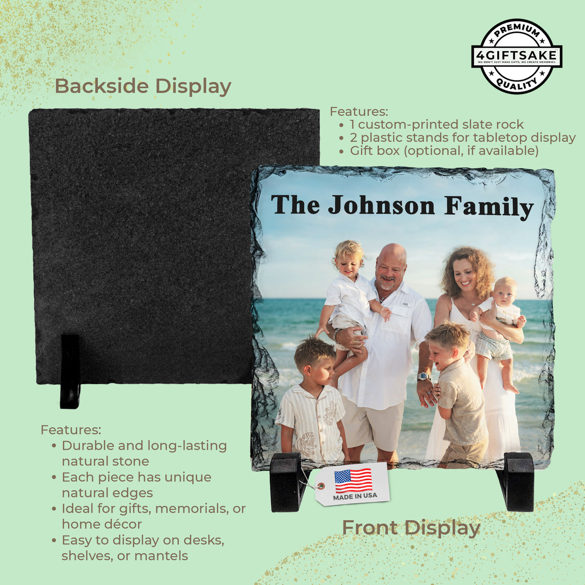 Family-Slate - Fully Customizable Stone Plaque Frame For Your Family