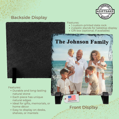 Family-Slate - Fully Customizable Stone Plaque Frame For Your Family