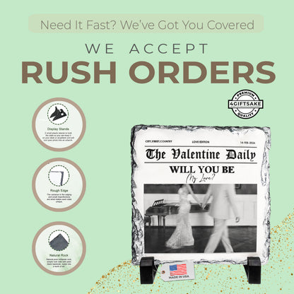 The Valentine Daily Slate Plaque – Personalized Couple Photo Valentine Gift