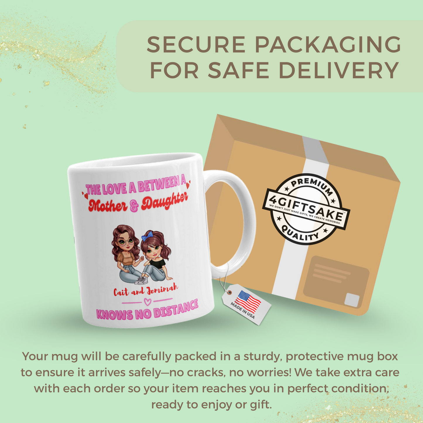 The Love Between A Mother & Daughter Knows No Distance - Fully Customized Double Sided Mug