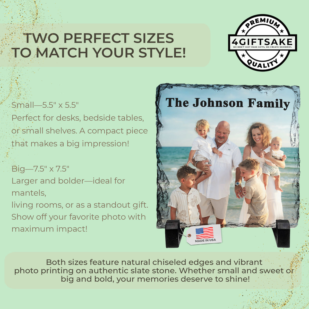 Family-Slate - Fully Customizable Stone Plaque Frame For Your Family