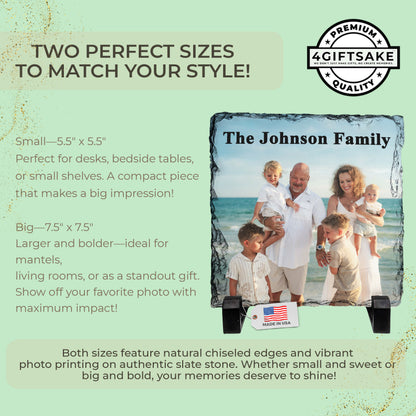 Family-Slate - Fully Customizable Stone Plaque Frame For Your Family