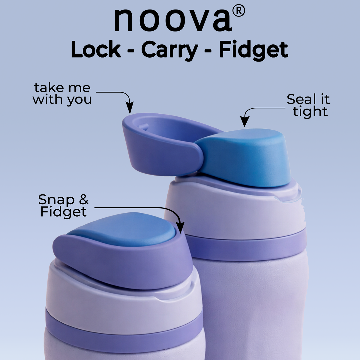 Gray Navy 32oz NOOVA Insulated Water Bottle Leak-Proof Insulated Stainless Steel Tumbler with Straw Sports Water Bottle Cold 24h Hot18h Thermos Travel Gift Beach Gym Accessories for Women Men Kids Cup