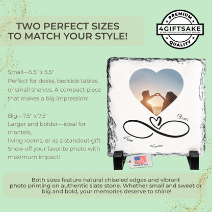 Infinity Love-Slate – Fully Customizable Stone Plaque Frame for Couples – Valentine’s Day Gift