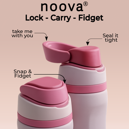 Pink 26oz  NOOVA Insulated Water Bottle Leak-Proof Insulated Stainless Steel Tumbler with Straw Sports Water Bottle Cold 24h Hot 18h Thermos Travel Gift Beach Gym Accessories