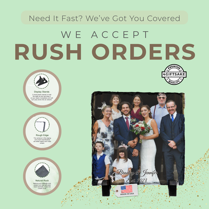 Wedding-Slate - Fully Customizable Stone Plaque Frame for Couples