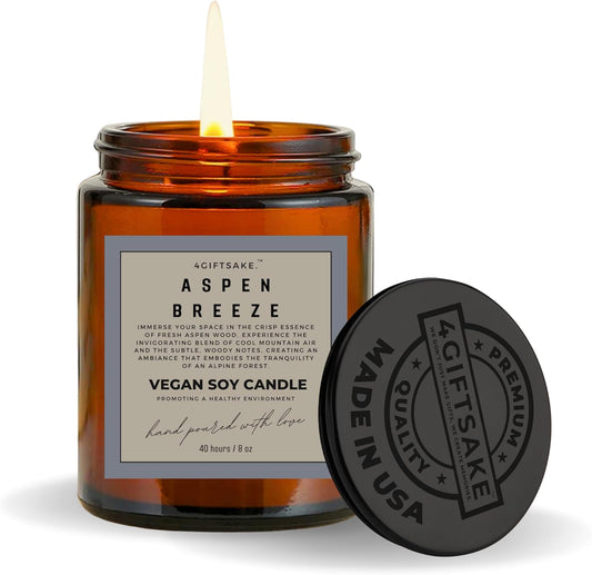 Aspen Breeze - 8oz Hand-made Scented Candle by 4Giftsake
