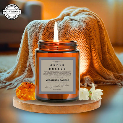 Aspen Breeze - 8oz Hand-made Scented Candle by 4Giftsake