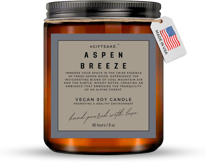 Aspen Breeze - 8oz Hand-made Scented Candle by 4Giftsake
