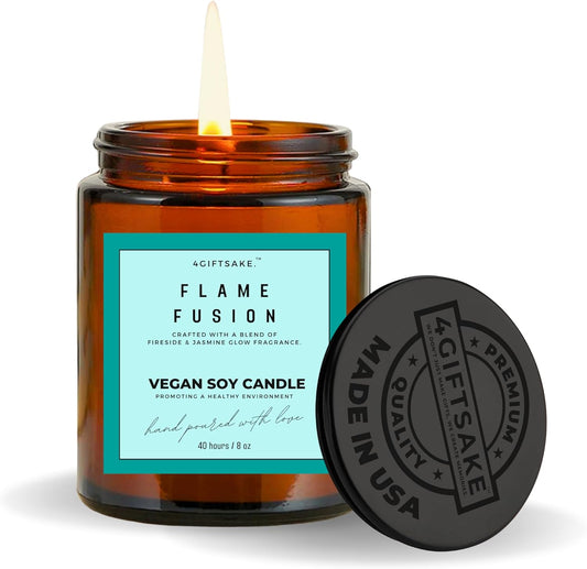 Flame Fusion - 8oz Hand-made Scented Candle by 4Giftsake