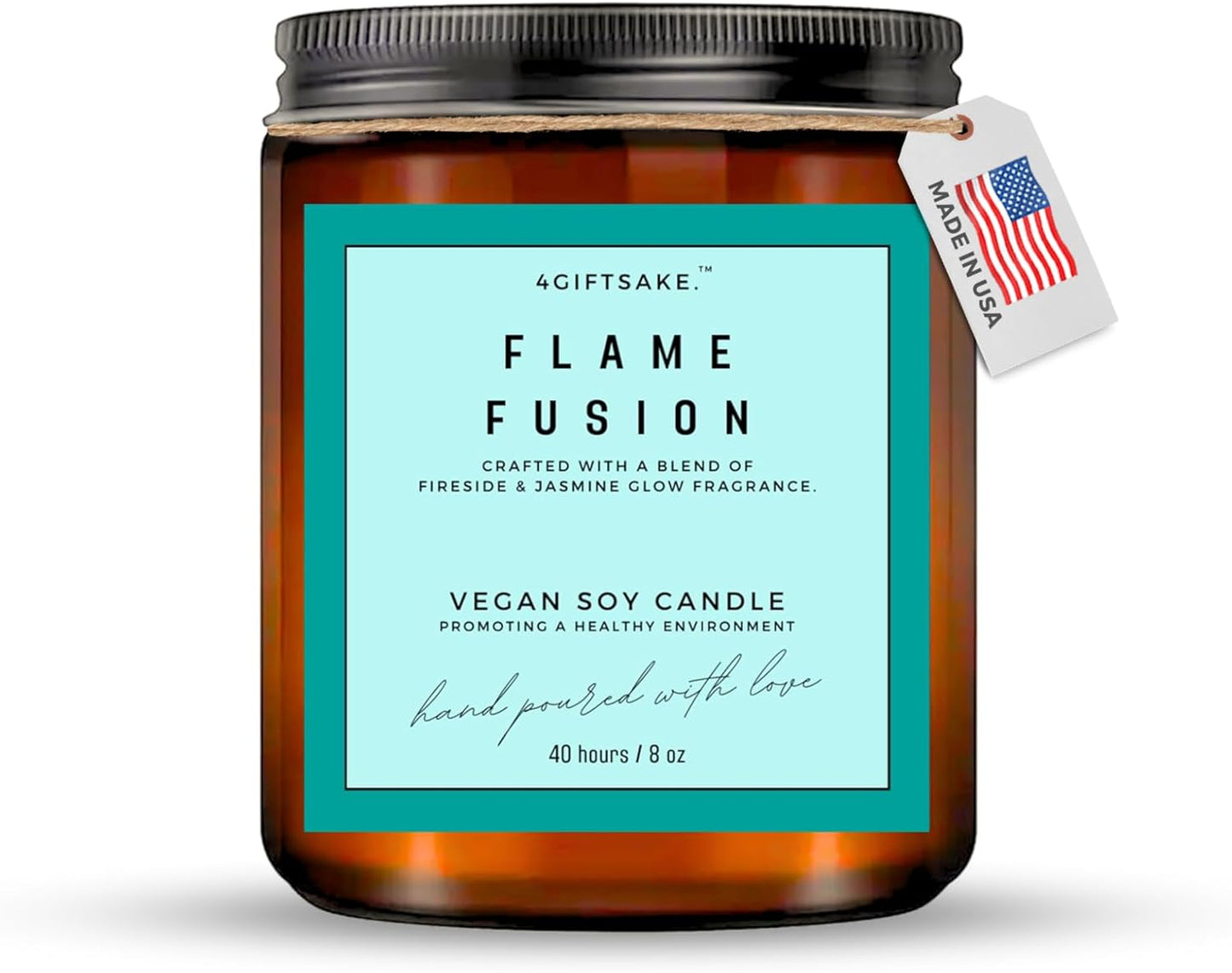 Flame Fusion - 8oz Hand-made Scented Candle by 4Giftsake