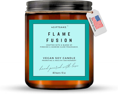 Flame Fusion - 8oz Hand-made Scented Candle by 4Giftsake