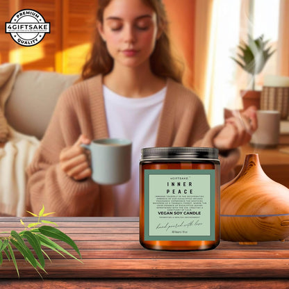 Inner Peace - 8oz Hand-made Scented Candle by 4Giftsake