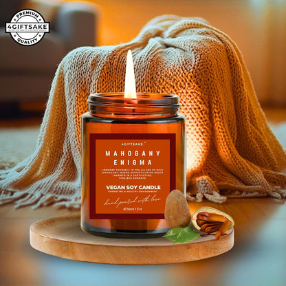 Mahogany Enigma - 8oz Hand-made Scented Candle by 4Giftsake