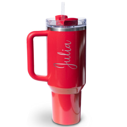 Personalized STANLEY 40oz Stainless Steel H2.0 Flowstate Quencher Tumbler Limited Edition - Red Delicious